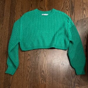 Green Knit Women's Sweater